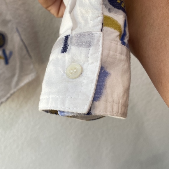 J. McLaughlin Button Down Long Sleeve Floral Print 100% Cotton Shirt Sz L - Picture 2 of 9